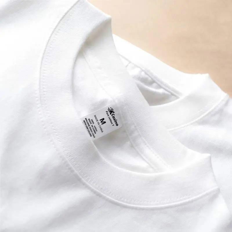 Thickened Pure Cotton Solid Color Short-sleeved Bottoming Shirt White T-shirt with Pure White Combed Cotton T-shirt for Men and Women