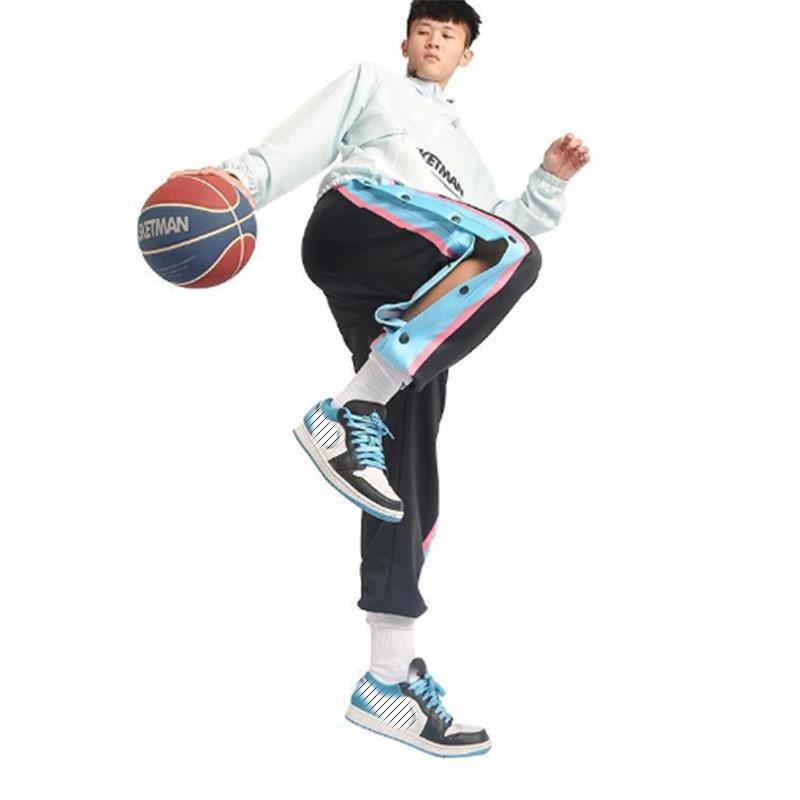 Basketball Men's Breasted Trousers Men's Basketball Training Full Buckle Spring and Autumn Sports Trousers Men's Loose Thickened Trousers