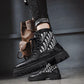 Men's Non-slip Autumn and Winter Martin Boots Net Red Ins Tooling Boots Korean Version of The British Style Black Boots Microfiber Leather Shoes