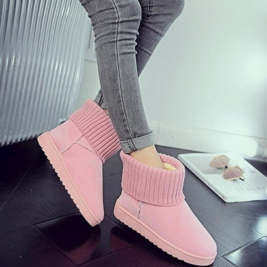 Winter Snow Boots Women's Short Boots Flat Non-slip Cotton Shoes Thickened Warm Cotton Boots