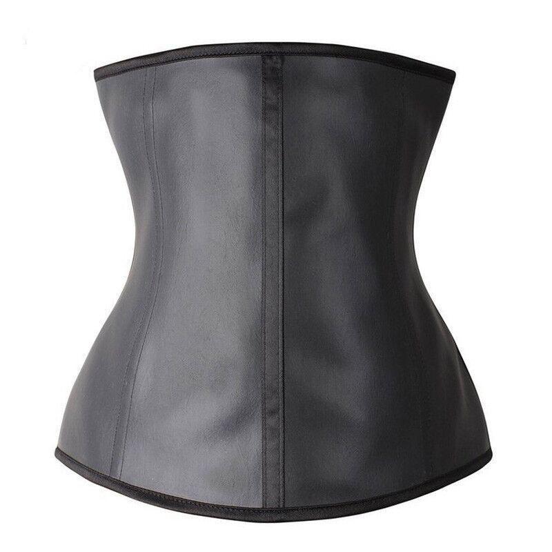 Mens Latex Waist Trainer Strong Hooks Workout Shapewear Tummy Control Thermal