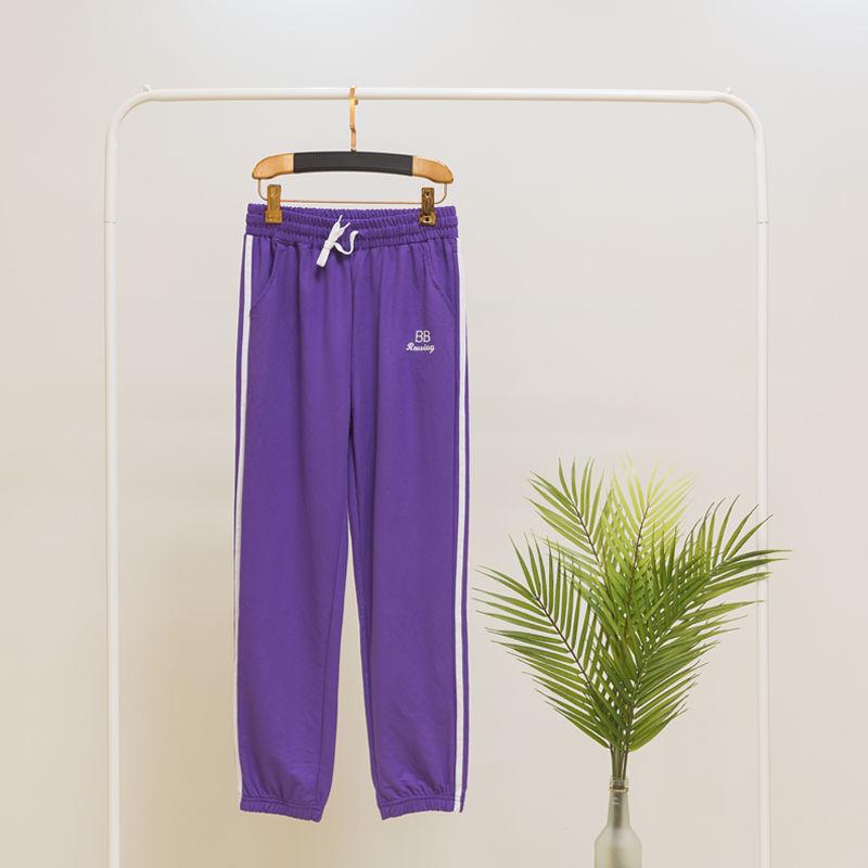 Sports Pants Women's Summer Thin Cotton Beam Feet Students Loose and Thin Korean Ins Tide Ice Silk Leisure