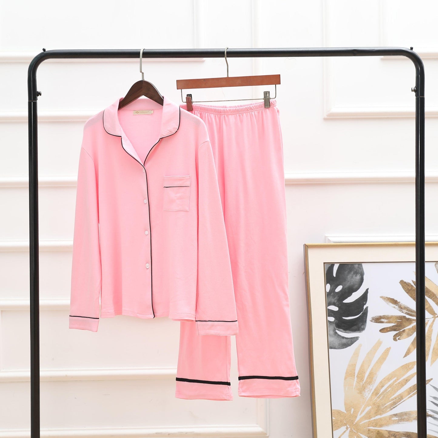 High-end 100% Double-sided Pure Cotton Cotton Pajamas Women's Pajamas Long-sleeved Home Service Suits with Soft and Skin-friendly Fabrics