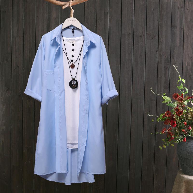 Long-sleeved Plaid Shirt Women's Sun Protection Shirt Medium and Long Loose Beach Sun Protection Shirt Cardigan Air-conditioning Shirt Jacket