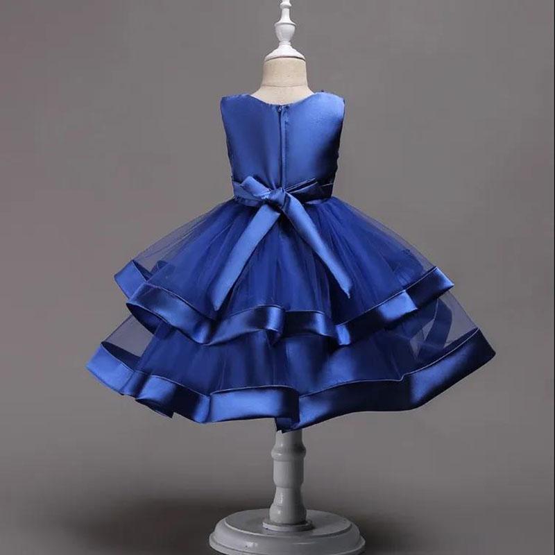 Girls Satin Princess Dress Puff Dress Flower Girl Dress Skirt Hand Beaded Multicolor Performance Costume Lace Mesh Sweet Dress