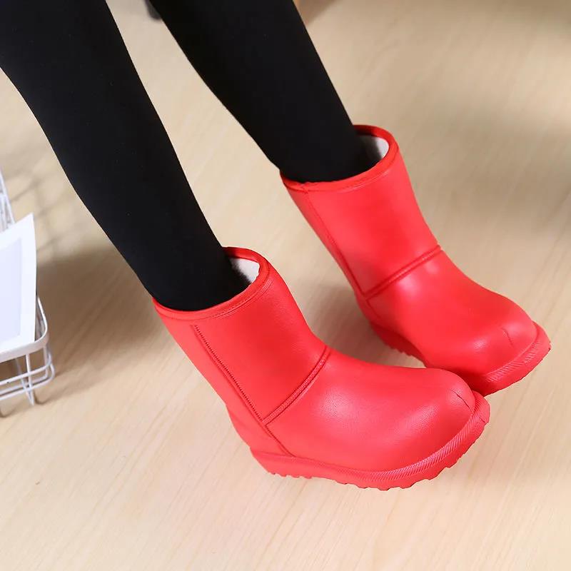 Women Winter Snow Boots  Non-slip  Waterproof Rain Boots Plus Velvet Cotton Shoes Warm Student Boots