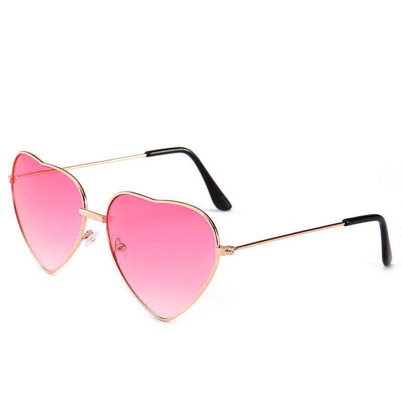 Vintage Heart Shaped Sunglasses Women Brand Designer Red Ladies Metal Gradient Lens Sun Glasses Men