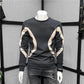 Round Neck Sweater Men's Spring and Autumn Casual Fashion Inner Wear Slim Long-sleeved Design Sense Stitching Thin All-match Top