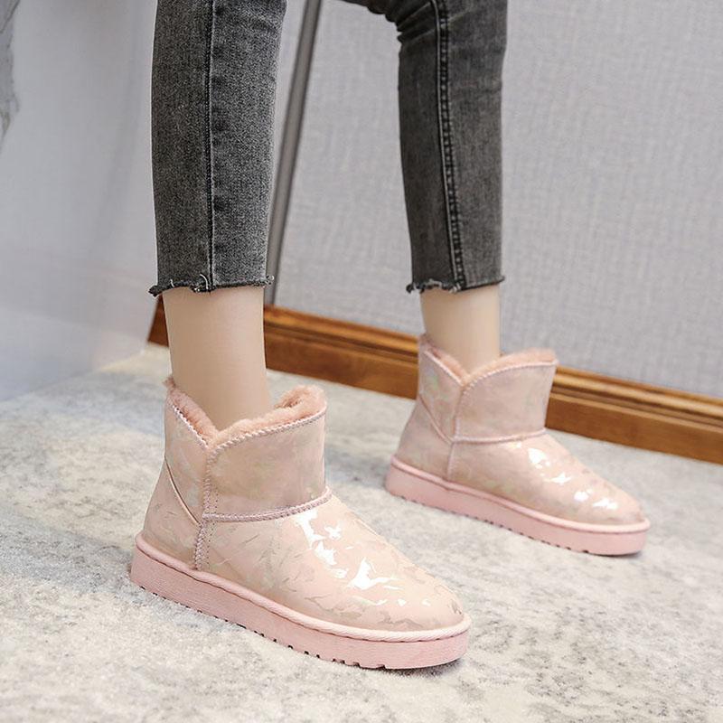 Snow Boots Autumn and Winter Students All-match Short Boots Plus Velvet Warm Cotton Shoes Casual Shoes