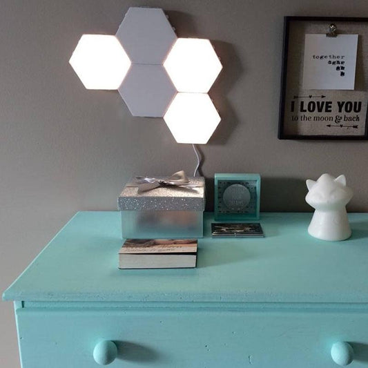 DIY Wall Lamp Touch Switch Quantum Lamp LED Hexagonal Lamps Modular Creative Decoration Wall Lampara