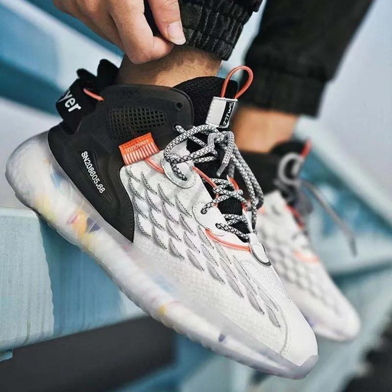 Men's Spring Coconut Shoes All-match Casual Shoes Summer Large Size Sports Running Shoes Students Flying Woven Shoes Casual Mesh Shoes