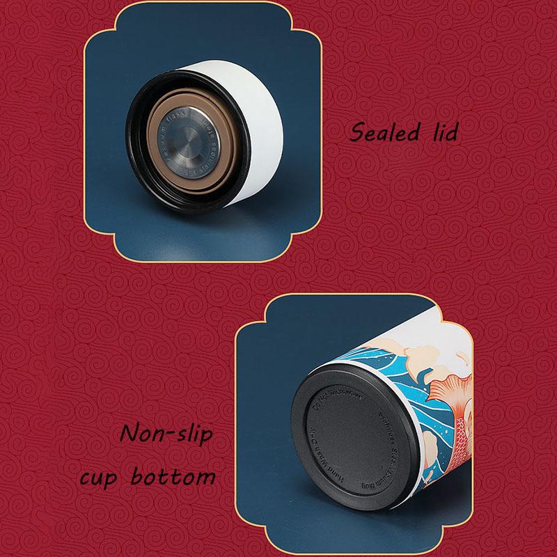 Intelligent Temperature Display Vacuum Flask Creative Water Cup Literary Male Female Students Portable Tea Cup Business Cup 304 Stainless Steel