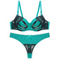 Bra Set Women Sexy Push Up Underwire Backless Lingerie Set Lace Sex Thin Gather Hollow Solid Color Bra Thong Suit Plus Size