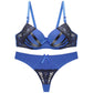 Bra Set Women Sexy Push Up Underwire Backless Lingerie Set Lace Sex Thin Gather Hollow Solid Color Bra Thong Suit Plus Size
