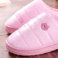 Cotton Slippers Women Winter Indoor Thick-soled Anti-skid Home Couple Models PU Surface Waterproof Warm and Velvet Slippers Men's Slippers
