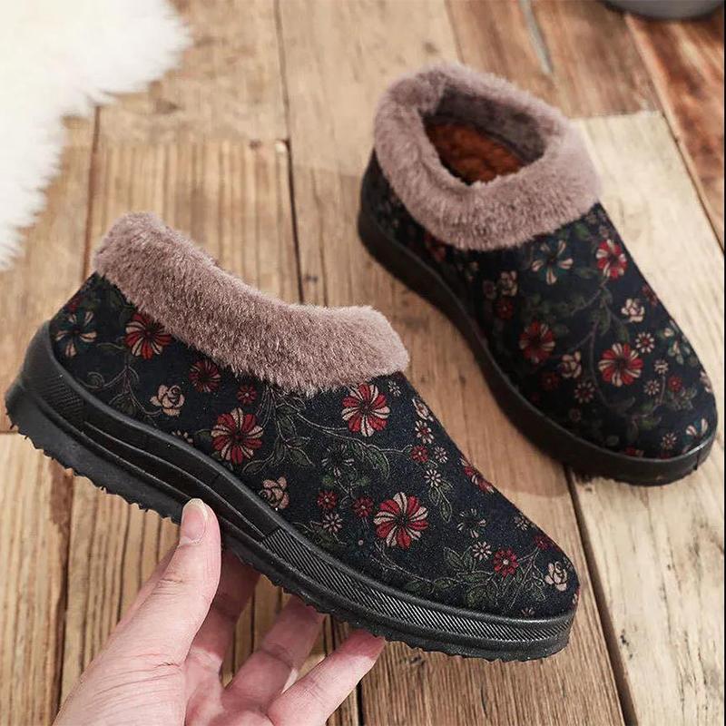 Winter Women's Cotton Shoes Non-slip Warm Shoes Elderly Cotton Shoes Women Winter Plus Velvet, Comfortable Soft Sole