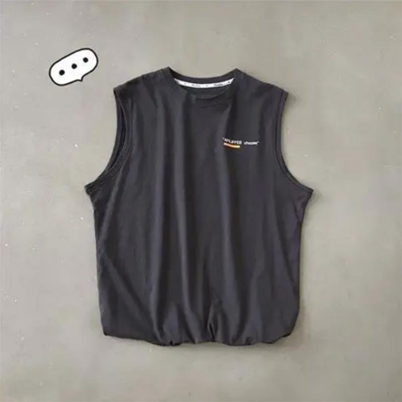 Vest Men's Vest Summer Outer Wear Sleeveless T-shirt Personality Trend Vest Sports Fitness Solid Color Printing