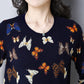 Plus Size Spring, Autumn and Winter Butterfly Print Sweater Cashmere Knit Bottoming Sweater Vintage Slim Warm Woolen Sweater Jumper Outwear