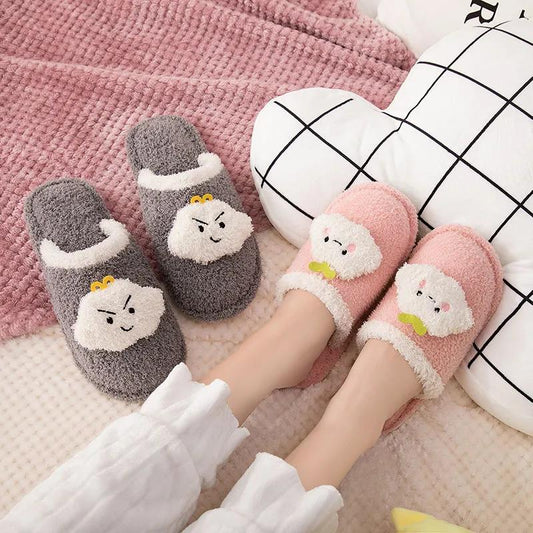 Cute Plush Warm Home Indoor Wear Non-slip Soft and Comfortable Cotton Slippers for Autumn and Winter Cotton Slippers for Women
