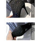 Ladies Zip High Heels Boots Women Pointed Toe Glittering Party Wedding Ankle Martin Boots Shoes
