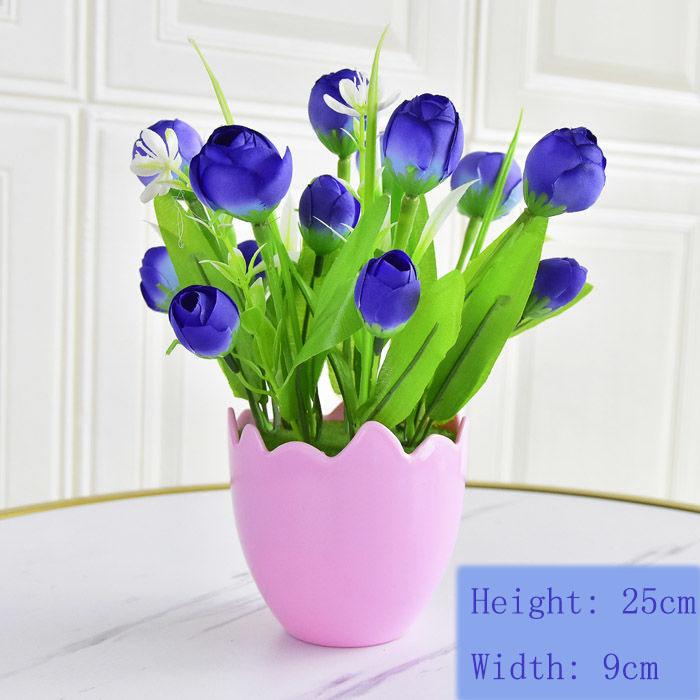 Artificial Flower Simulation Flower Living Room Bedroom Decoration Decoration Plastic Rose Floral Home Small Potted Plant Set Decoration