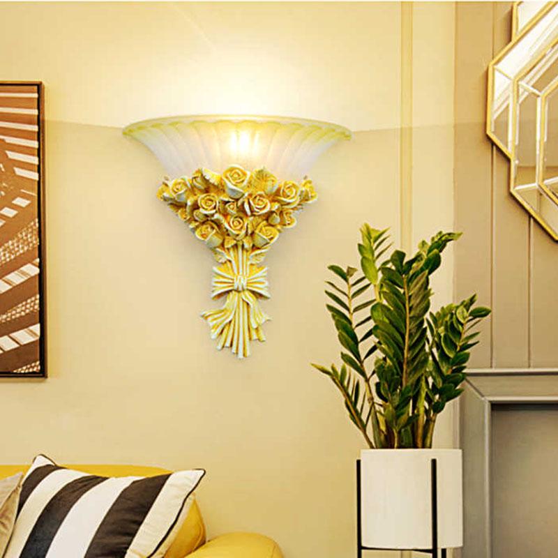 resin LED Wall lamps Living room bedroom bedside decoration lamp TV background wall lamp glass shade