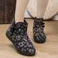 Winter Women  Cotton Shoes Plus Velvet Warm Non-slip Wear-resistant Ethnic Snow Boots Traditional Cotton Boots