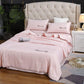 French Wedding Bedding Set Satin Embroidery Lace Silk Mix Cotton Luxury Duvet Cover Flat