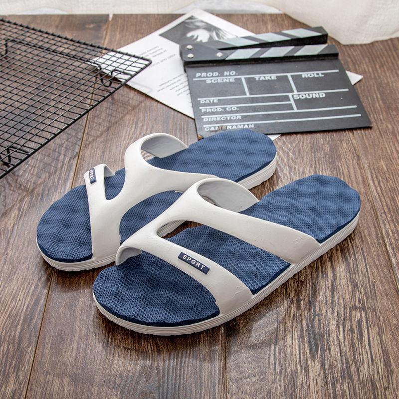 Summer Men's Slippers Non-slip Beach Slippers Household One-word Sandals and Slippers