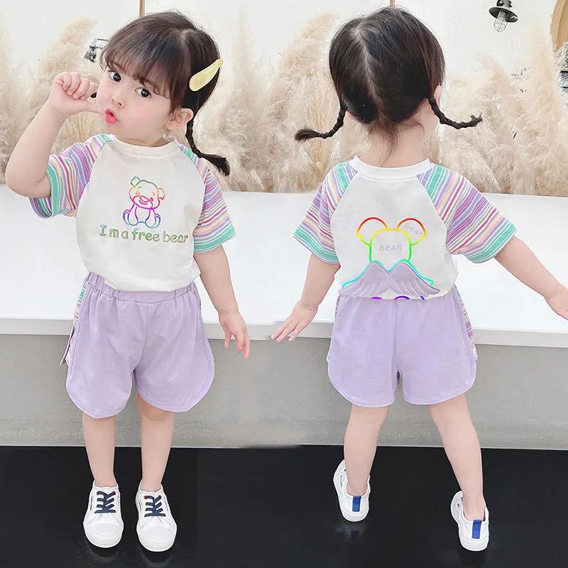 Girls' Summer Clothes Children's Summer Western Style Children's Summer Suits Female Baby Two-piece Suit