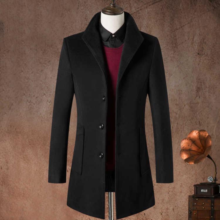 Men Woolen Coats Autumn Winter Solid Men's Wool Coats Luxurious Cashmere Coat Male Jacket