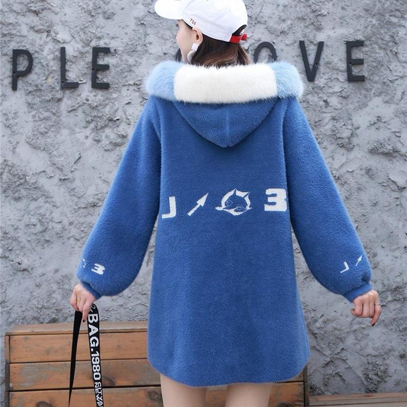 Autumn and Winter Korean Version of Loose Cardigan Thick Long-sleeved Coat Non-shedding Mid-length Sweater