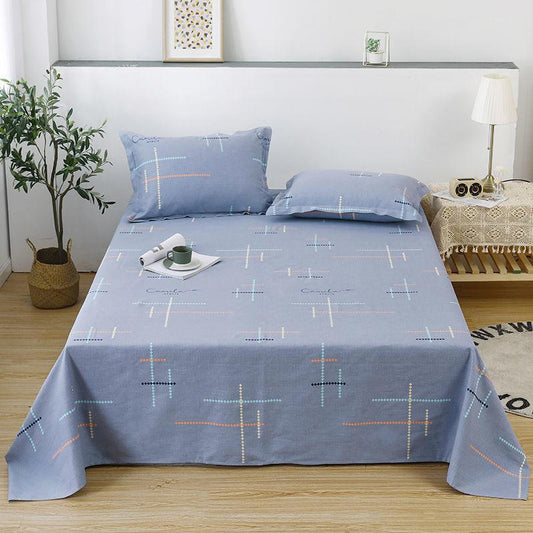 Three-piece Bedding Thick Bed Sheet A Pair of Pillowcases Cotton Fabric Skin-friendly Warm Breathable Washable Exquisite and Simple