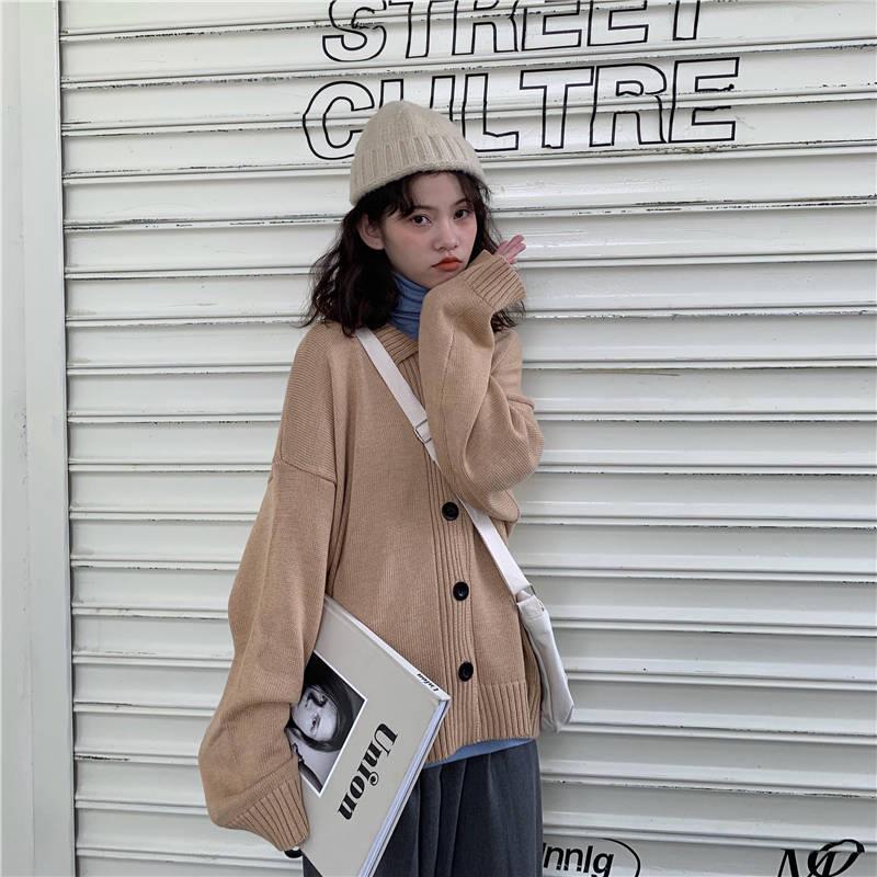 Loose Cardigan Sweater Autumn and Winter Long-sleeved Sweater Women Knitted Jacket