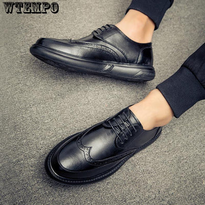 Brock Casual Men's Leather Shoes British Breathable Hair Stylist Wedding Shoes
