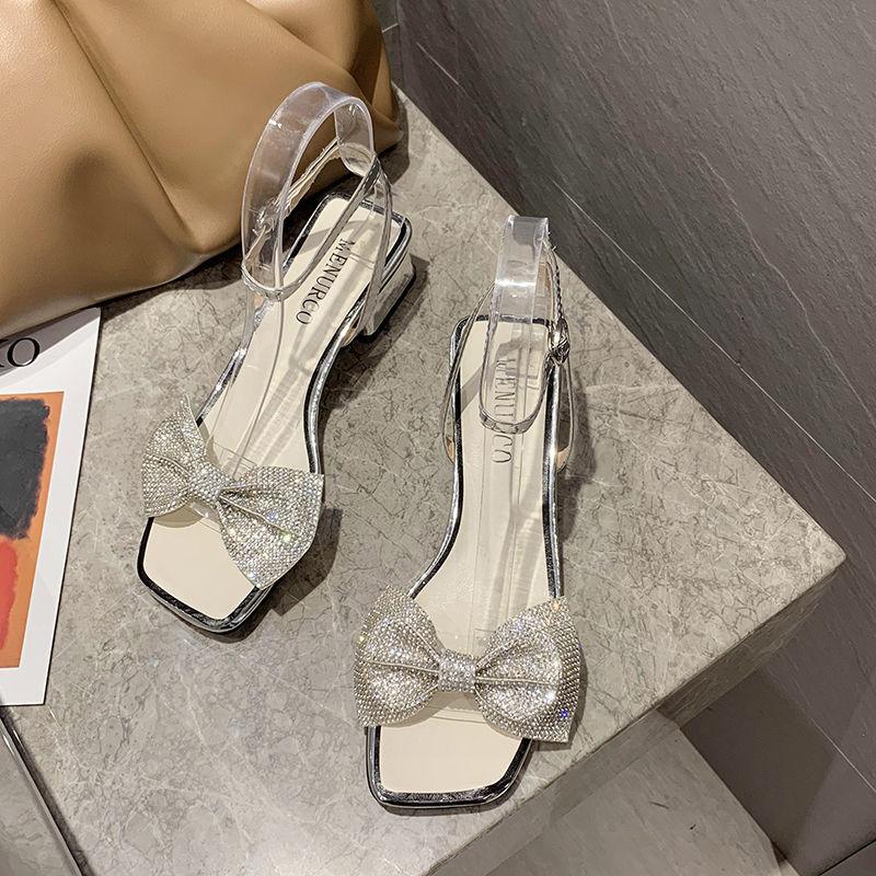 All-match Fashionable Women's Shoes Korean Thick Heel Open Toe Buckle High Heels Women's Summer Roman Sandals