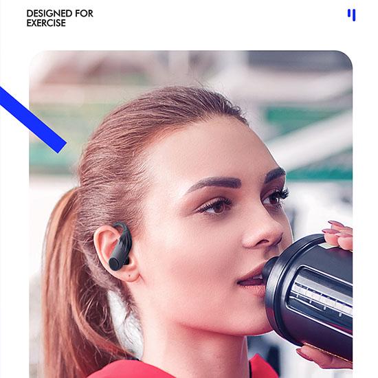 Bluetooth Earphones LED Digital Display 8D Wireless Bluetooth Headsets Hanging Ear Business Earphone