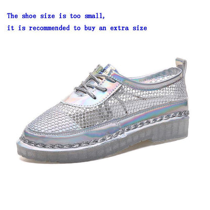 Women Shoes 2020 Fashion Summer Casual White Shoes Cutouts Lace Canvas Hollow Breathable Platform Flat Shoes Woman Sneakers