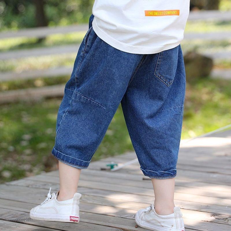 Children's Clothing Boys Cropped Jeans Clothes Children Boys Casual Denim Trousers Bloomers Children Elastic Waist Trousers Clothing
