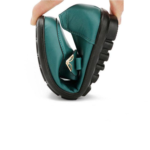 Women's Spring Summer Large Size Solid Color Soft Sole Flat Shoes Female Casual Working Single Leather Shoes