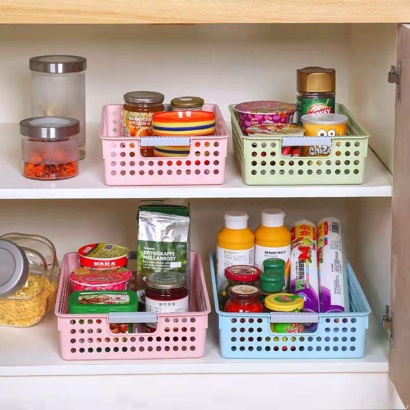 4PCS Desktop Plastic Storage Basket Kitchen Sundries Storage Box Toy Storage Box Home Storage Small Basket Bathroom Toiletries Storage Basket