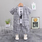 Boys Small Suit Three-piece Summer New Short-sleeved Suit Baby Handsome Shorts British Style Sub-suit Tide