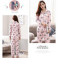 Women's Long Sleeve Floral Printed Pajamas Set Spring Autumn Casual Sleeping Suit Loose Comfortable Home Wear Pants Blouses Two Piece Set