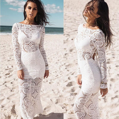 2019 Women Casual Long Maxi Evening Party Dress Beach Sundress Solid Long Sleeveless Boho