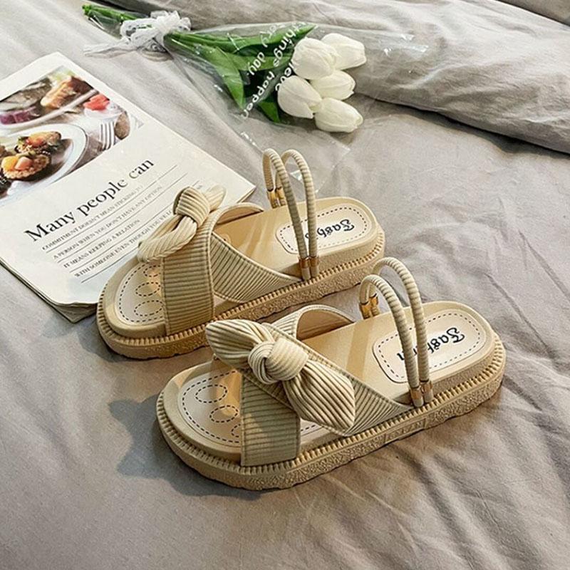 Girls with Skirts Sandals Female Summer Fairy Style Student Platform Roman Flats