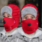 Hat Female Winter Cycling Windproof and Cold-proof Lei Feng Hat Male Thickened Warm Ear Protection Eye Protection Eye Breathing Hole Hat