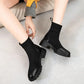 Women's Thick Heel Women's Boots Winter Mom All-match Flat Chelsea Boots High-quality Soft Leather Short Boots