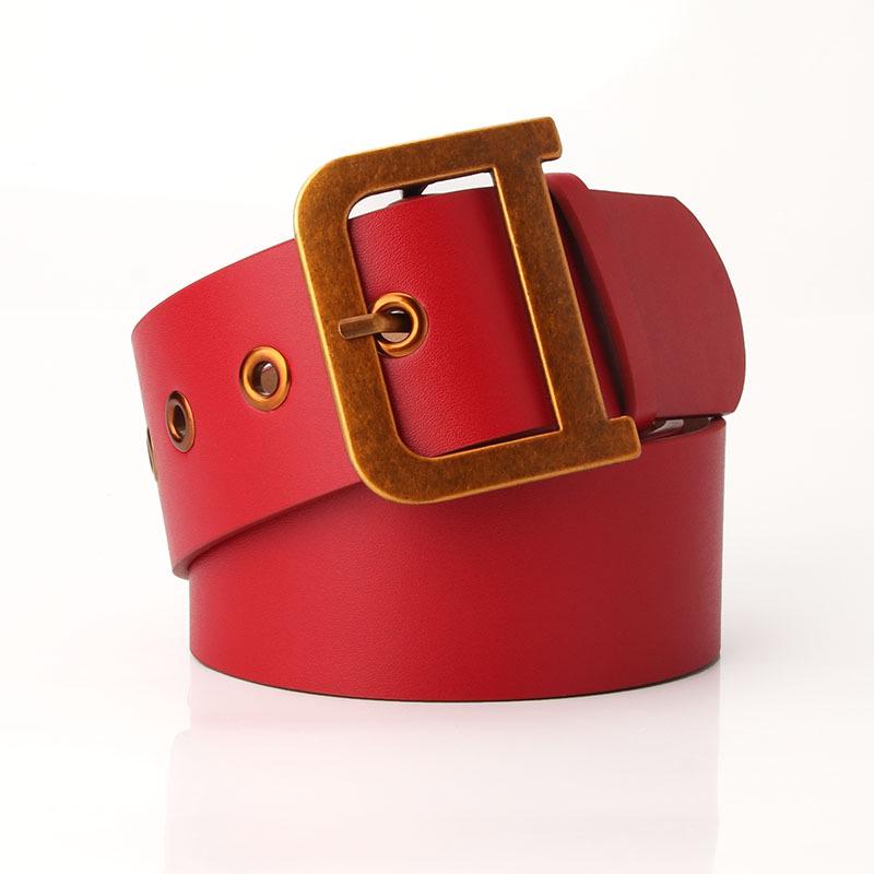 Ladies belt fashion D word buckle fashion wild dress wide belt decorative belt