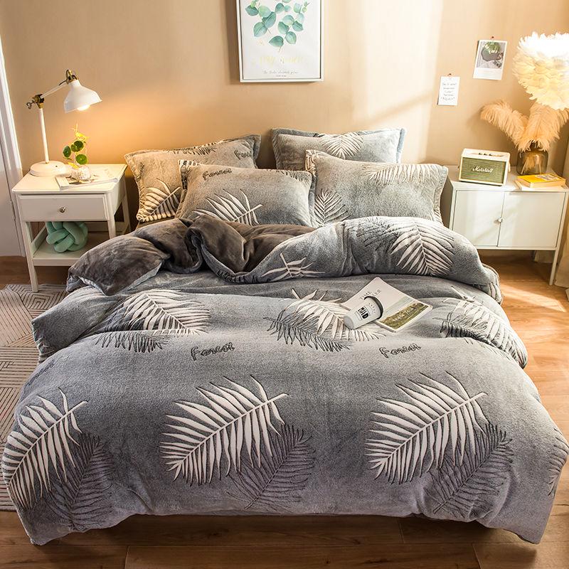 WTEMPO Bedding Set Winter Plush Duvet Cover Sheet Bed Cover Queen King Size Beddings for Family