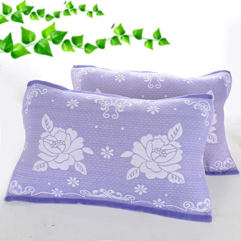 High-end European Style Pillow Towel Three-layer Cotton Gauze Pillow Towel A Pair  Adult Soft  Sweat-absorbent Couple Pillow Towels